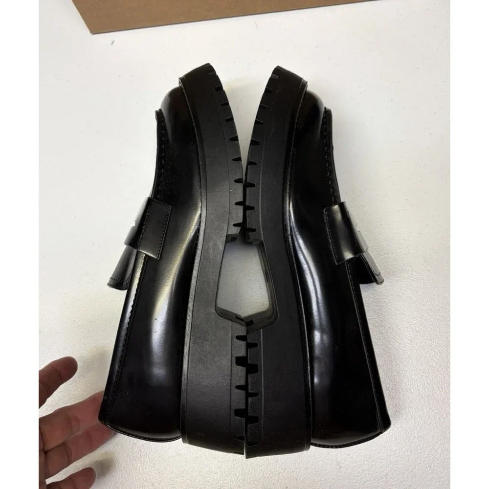 Madden Girl Heaathr Platform Lug Sole Loafer Black Size 8.5M Women’s NIB